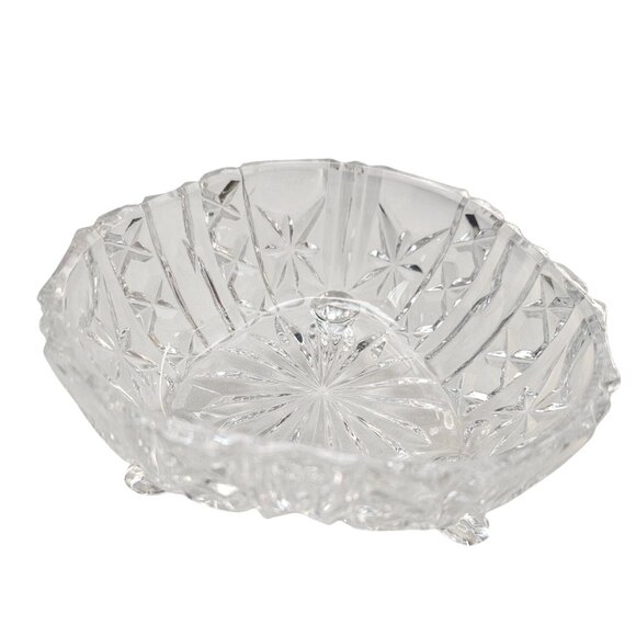 Vintage Crystal Footed Bowl Decorative Candy Bowl - Picture 2 of 9